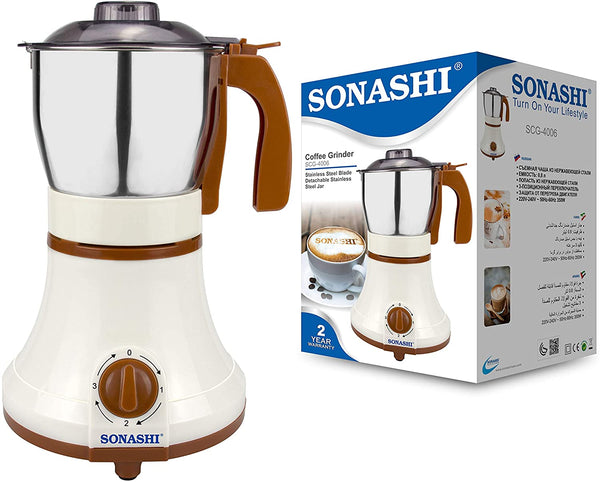 مطحنة قهوة Sonashiستانلس ستيل بقوة 350وات