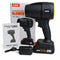 A 21V cordless blower battery kit by iVIOLENT FAN JM1, featuring a black handheld blower, matching battery, charger, product box, and instruction manual on a white background.