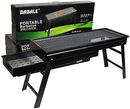 Portable barbecue grill with packaging on a white background