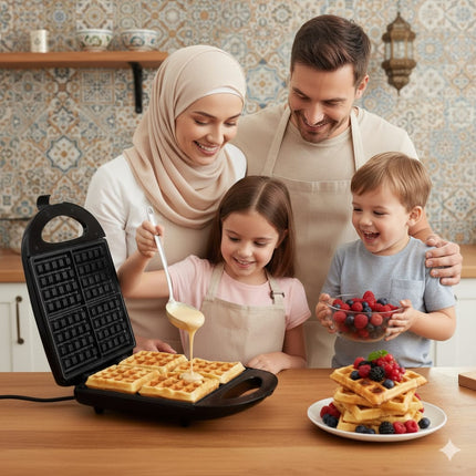 آلة صنع الوافل المنزلية 4 خانات
