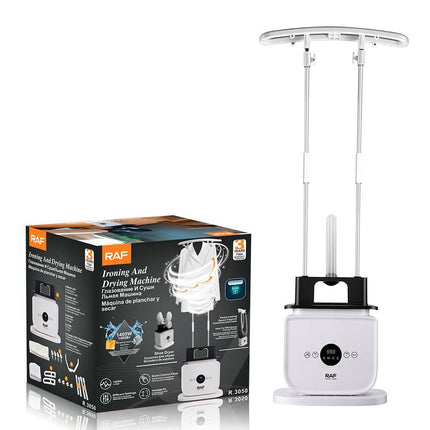 RAF ironing and drying machine with packaging on a white background