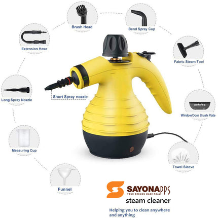 الة التنظيف بالبخار الاصفر steam cleaner من سايونا بقوة 1000 واط