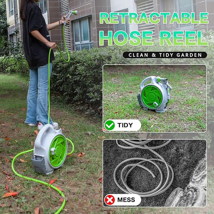 بكرة بربيش مع بربيش بطول 15 متر - Garden Mini Hose Reel 15m High Quality